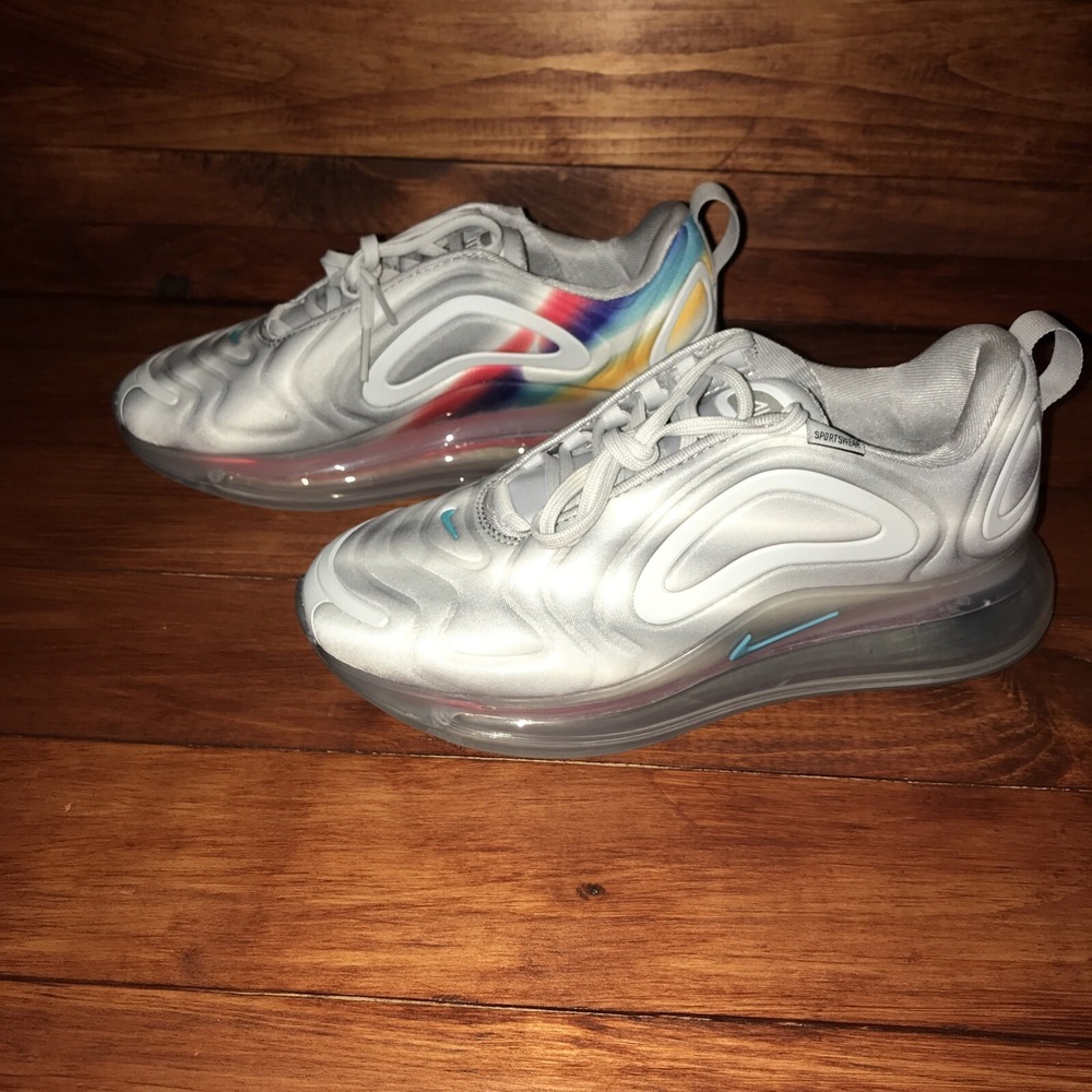 NIKE AIR MAX 720 GS GEOLOGY GREY RED TEAL AQ3196-010 YOUTH SIZE 4.5 WOMEN SIZE 6
